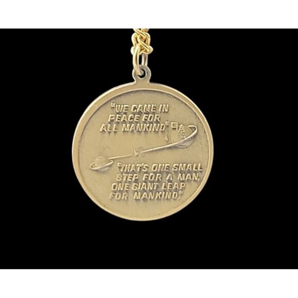Rare Moonlanding Apollo 11 Commemorative One Small Step Pendant Necklace 22" - Picture 9 of 12